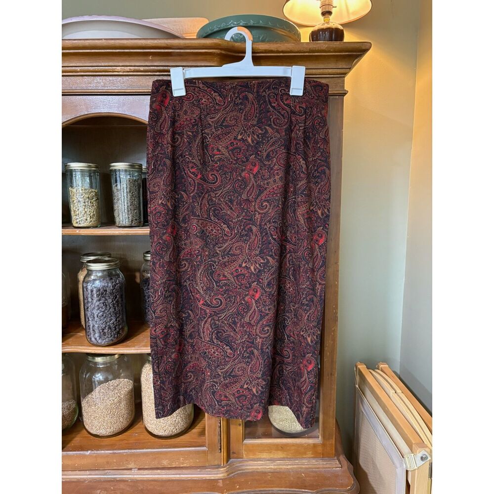12P Dark Academia Floral 70's Inspired 90's Paisley Pattern Grunge Skirt